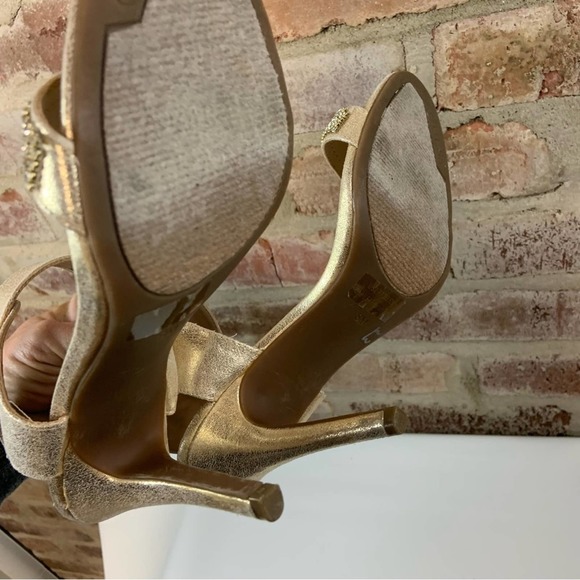Guess gold rhinestone strappy heels 8 - Picture 6 of 8